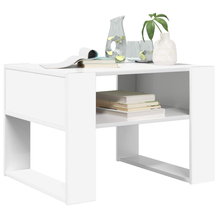 Masă de cafea cu depozitare Alb 66 x 53 x 45 cm Lemn compozit - WALTI WALTI