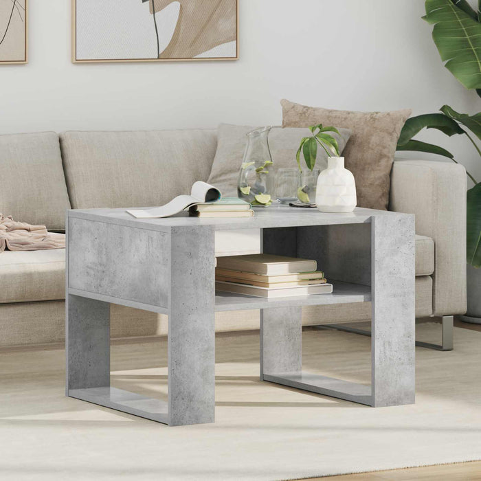 Masă de cafea Gri din beton 66 x 53 x 45 cm Lemn compozit - WALTI WALTI