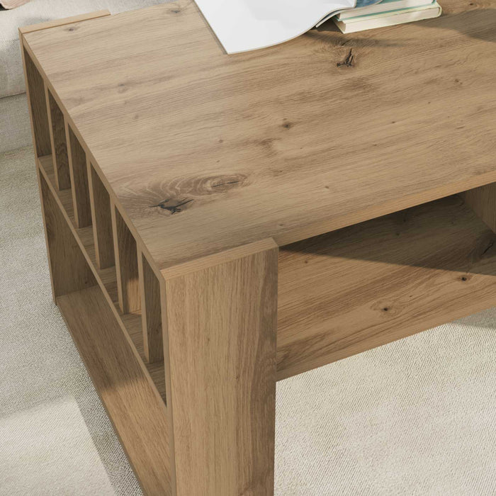 Masă de cafea Stejar Artizanal 92 x 49,5 x 45 cm Lemn compozit - WALTI WALTI