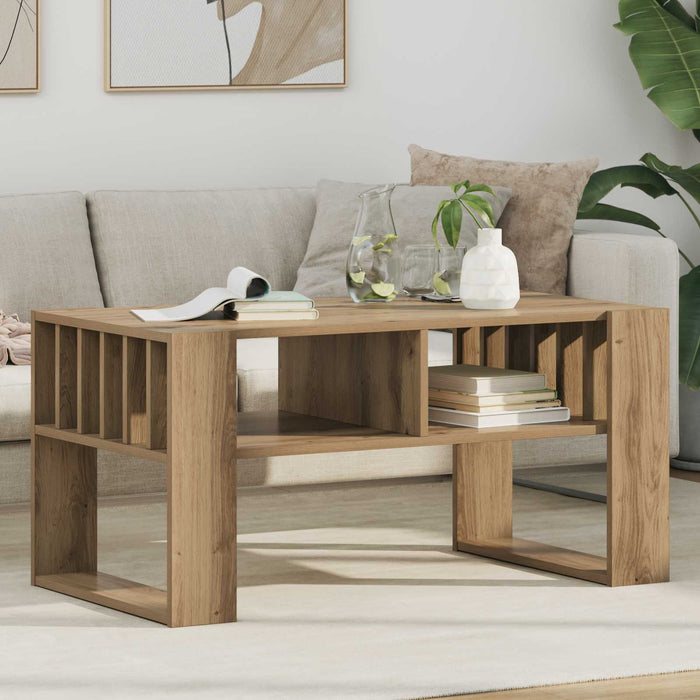 Masă de cafea Stejar Artizanal 92 x 49,5 x 45 cm Lemn compozit - WALTI WALTI