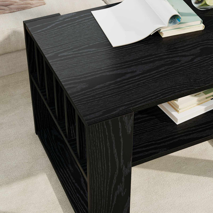 Masă de cafea Stejar Negru 66 x 49,5 x 45 cm Lemn compozit - WALTI WALTI