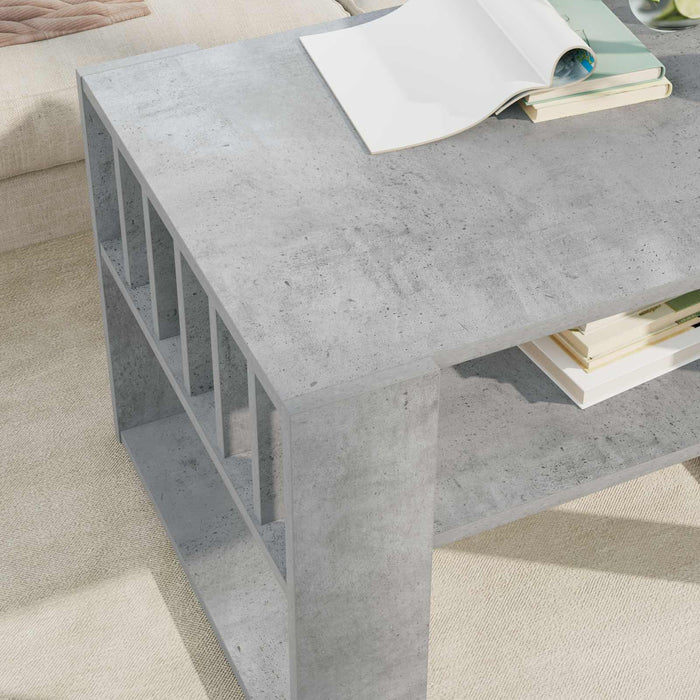 Masă de cafea Gri din beton 66 x 49,5 x 45 cm Lemn compozit - WALTI WALTI