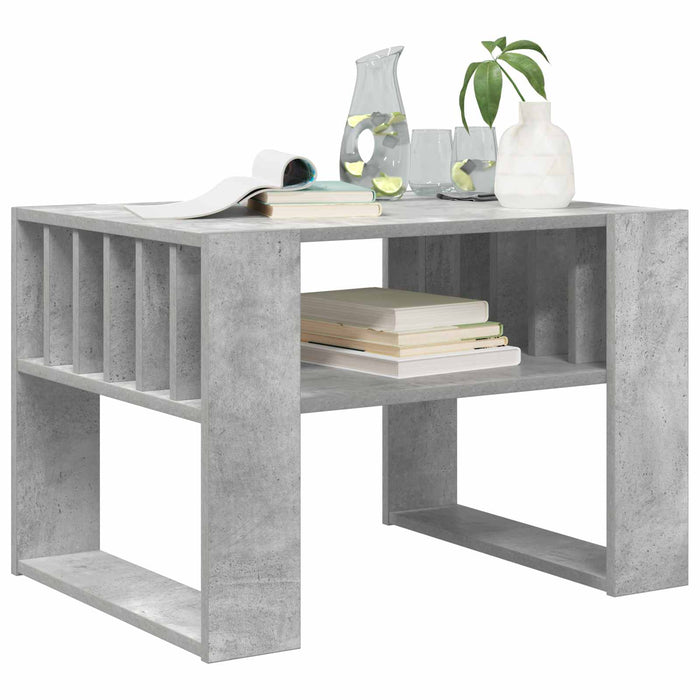 Masă de cafea Gri din beton 66 x 49,5 x 45 cm Lemn compozit - WALTI WALTI