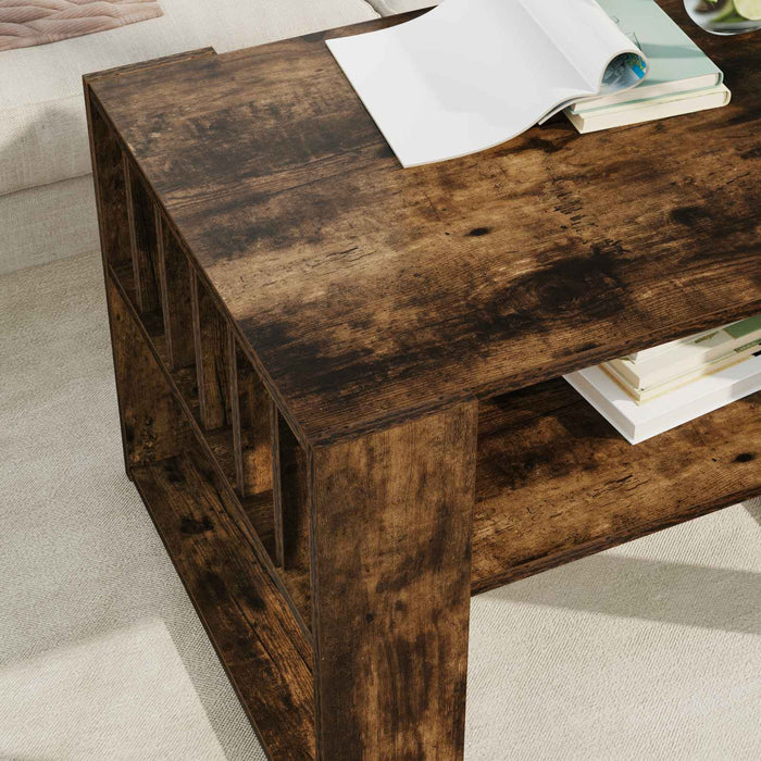 Masă de cafea Stejar fumuriu 66 x 49,5 x 45 cm Lemn compozit - WALTI WALTI