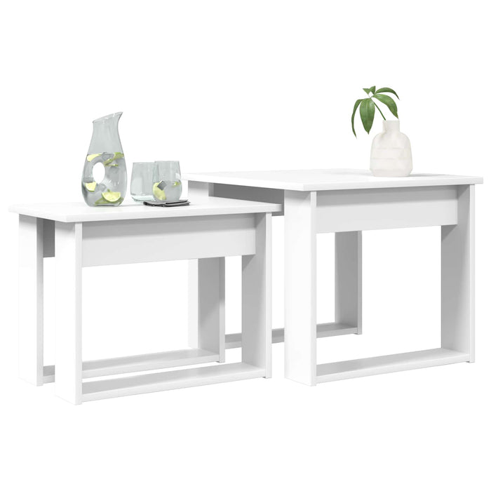 Set de măsuțe de cafea 2 pcs Alb Lemn compozit - WALTI WALTI