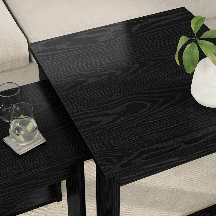 Set de măsuțe de cafea 2 pcs Stejar Negru Lemn compozit - WALTI WALTI