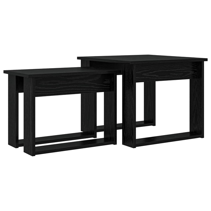 Set de măsuțe de cafea 2 pcs Stejar Negru Lemn compozit - WALTI WALTI