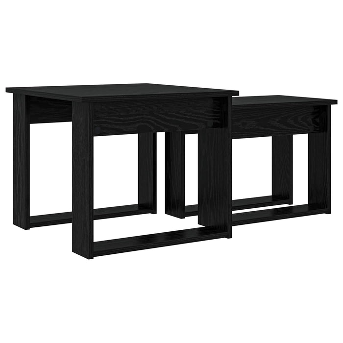 Set de măsuțe de cafea 2 pcs Stejar Negru Lemn compozit - WALTI WALTI
