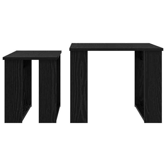 Set de măsuțe de cafea 2 pcs Stejar Negru Lemn compozit - WALTI WALTI