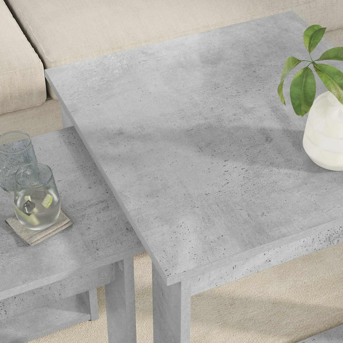 Set de măsuțe de cafea 2 pcs Gri din beton Lemn compozit - WALTI WALTI