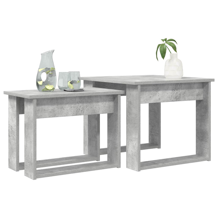 Set de măsuțe de cafea 2 pcs Gri din beton Lemn compozit - WALTI WALTI