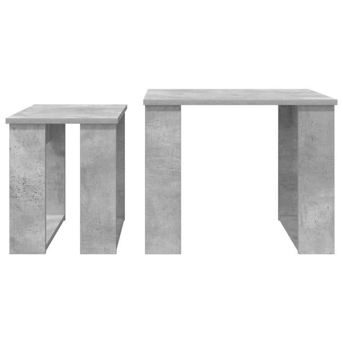 Set de măsuțe de cafea 2 pcs Gri din beton Lemn compozit - WALTI WALTI