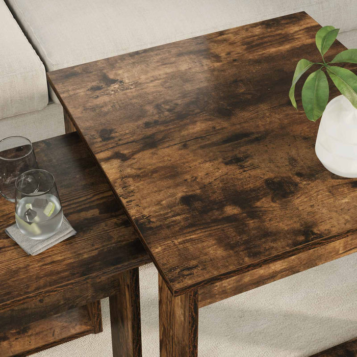 Set de măsuțe de cafea 2 pcs Stejar fumuriu Lemn compozit - WALTI WALTI