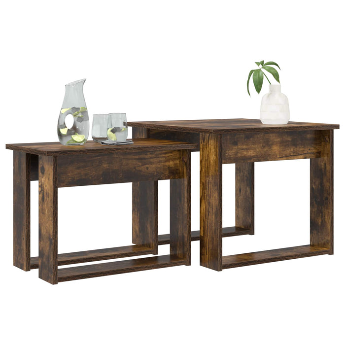 Set de măsuțe de cafea 2 pcs Stejar fumuriu Lemn compozit - WALTI WALTI