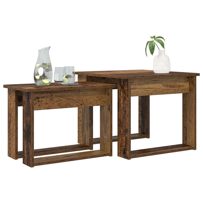 Set de măsuțe de cafea 2 pcs Lemn vechi Lemn compozit - WALTI WALTI