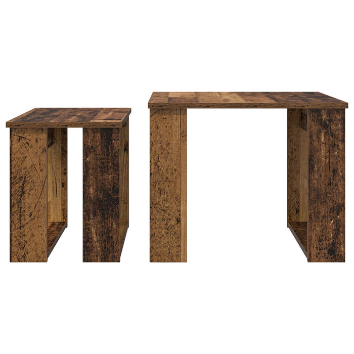 Set de măsuțe de cafea 2 pcs Lemn vechi Lemn compozit - WALTI WALTI