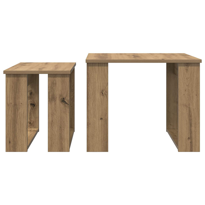 Set de măsuțe de cafea 2 pcs Stejar Artizanal Lemn compozit - WALTI WALTI