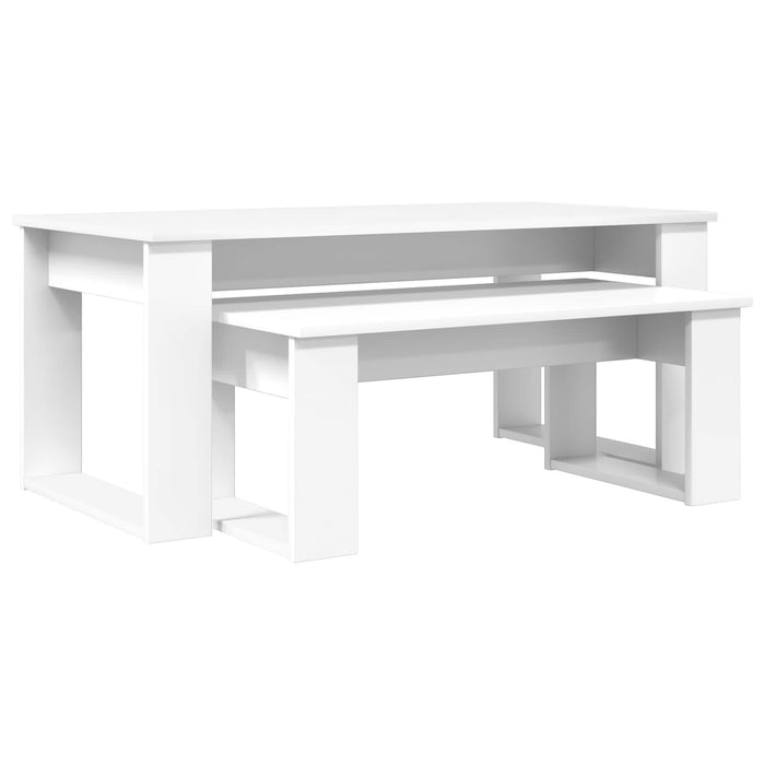 Set de măsuțe de cafea 2 pcs Alb Lemn compozit - WALTI WALTI