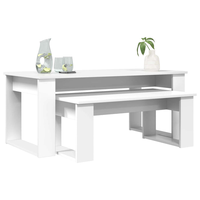 Set de măsuțe de cafea 2 pcs Alb Lemn compozit - WALTI WALTI