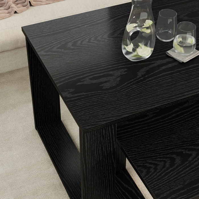 Set de măsuțe de cafea 2 pcs Stejar Negru Lemn compozit - WALTI WALTI