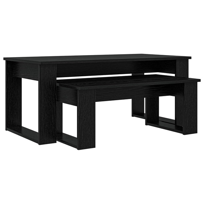 Set de măsuțe de cafea 2 pcs Stejar Negru Lemn compozit - WALTI WALTI