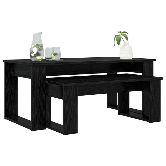 Set de măsuțe de cafea 2 pcs Stejar Negru Lemn compozit - WALTI WALTI