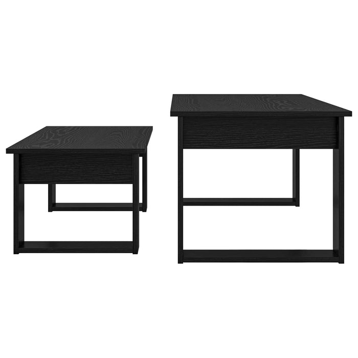 Set de măsuțe de cafea 2 pcs Stejar Negru Lemn compozit - WALTI WALTI