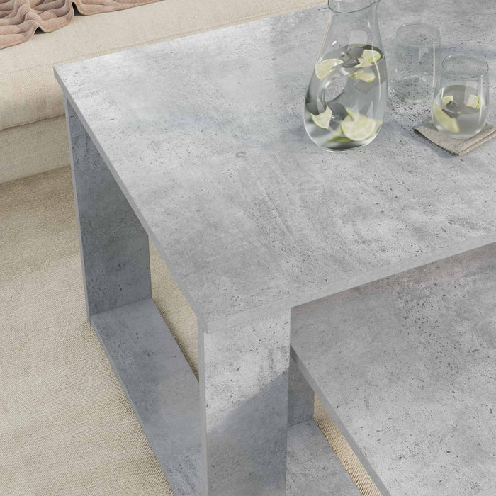 Set de măsuțe de cafea 2 pcs Gri din beton Lemn compozit - WALTI WALTI