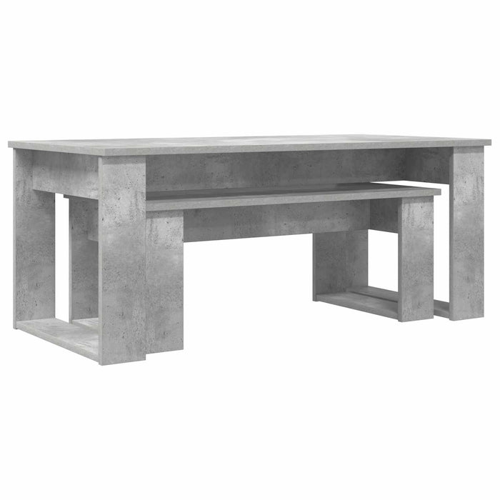 Set de măsuțe de cafea 2 pcs Gri din beton Lemn compozit - WALTI WALTI
