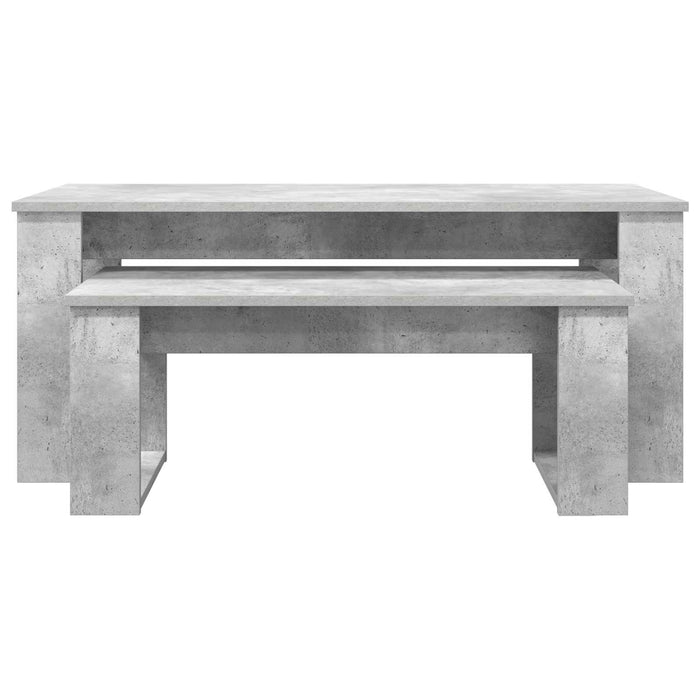 Set de măsuțe de cafea 2 pcs Gri din beton Lemn compozit - WALTI WALTI