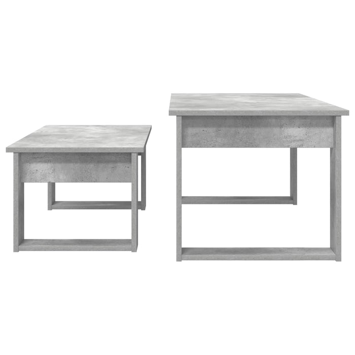 Set de măsuțe de cafea 2 pcs Gri din beton Lemn compozit - WALTI WALTI