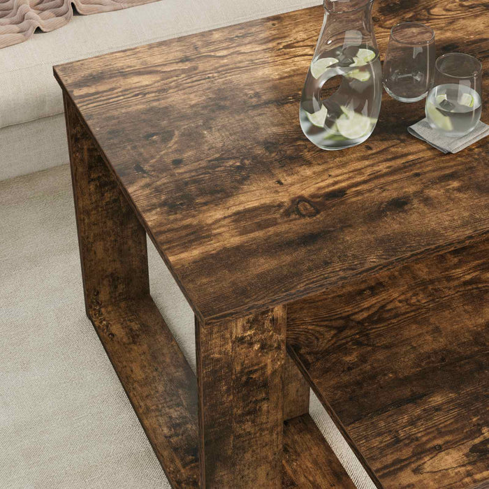Set de măsuțe de cafea 2 pcs Stejar fumuriu Lemn compozit - WALTI WALTI