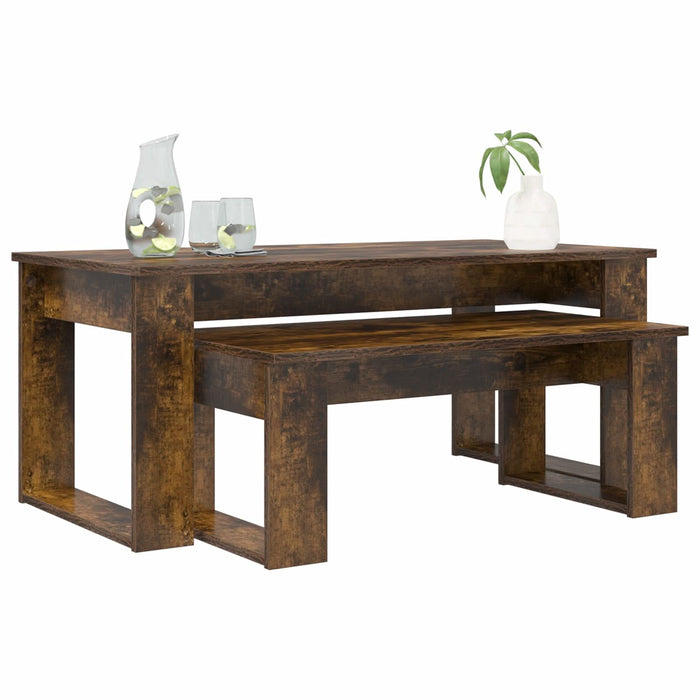Set de măsuțe de cafea 2 pcs Stejar fumuriu Lemn compozit - WALTI WALTI