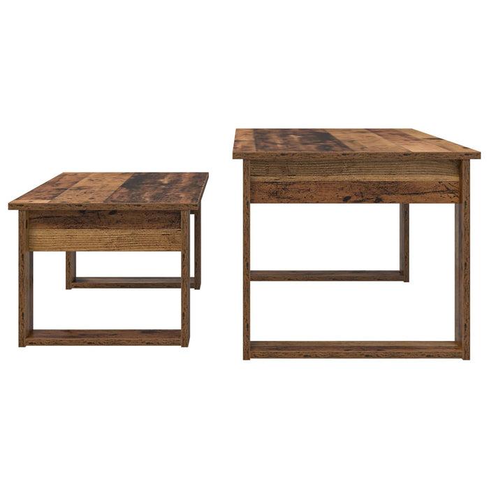 Set de măsuțe de cafea 2 pcs Lemn vechi Lemn compozit - WALTI WALTI