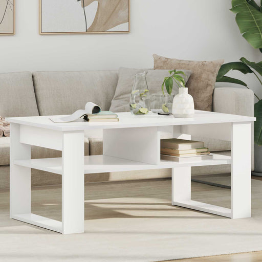 Masă de cafea cu depozitare Alb 96 x 54 x 44 cm Lemn compozit - WALTI WALTI