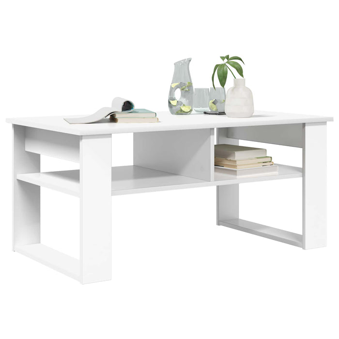 Masă de cafea cu depozitare Alb 96 x 54 x 44 cm Lemn compozit - WALTI WALTI