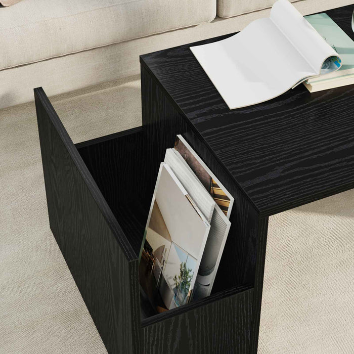 Masă de cafea Stejar Negru 90 x 45 x 35 cm Lemn compozit - WALTI WALTI