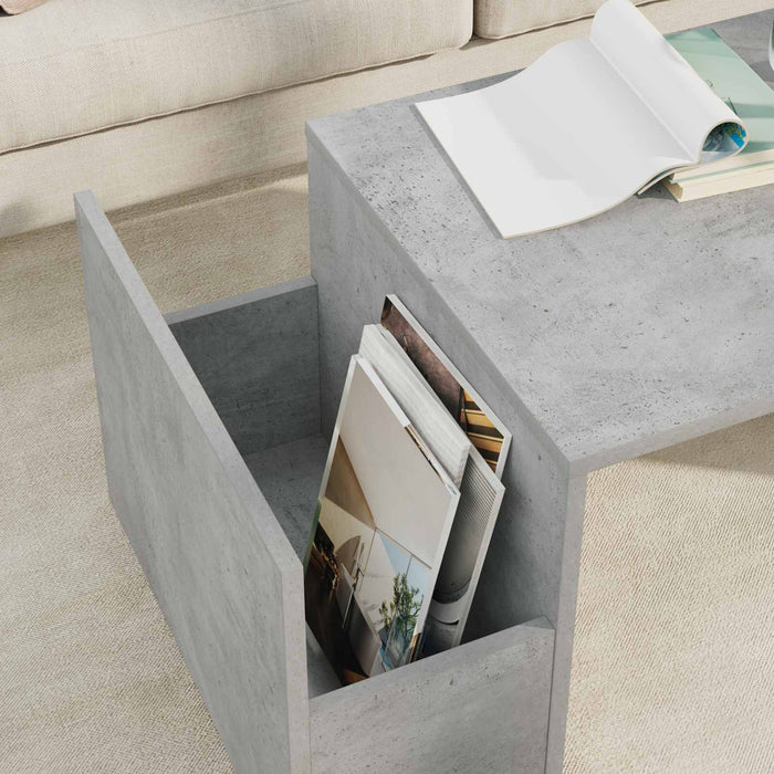 Masă de cafea Gri din beton 90 x 45 x 35 cm Lemn compozit - WALTI WALTI
