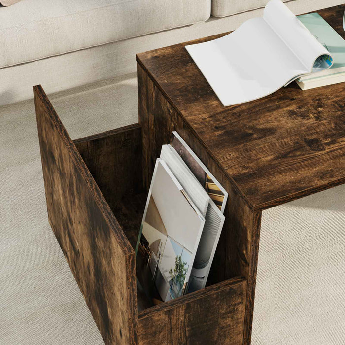 Masă de cafea Stejar fumuriu 90 x 45 x 35 cm Lemn compozit - WALTI WALTI
