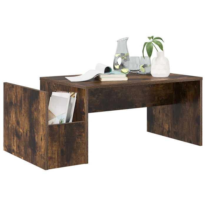 Masă de cafea Stejar fumuriu 90 x 45 x 35 cm Lemn compozit - WALTI WALTI