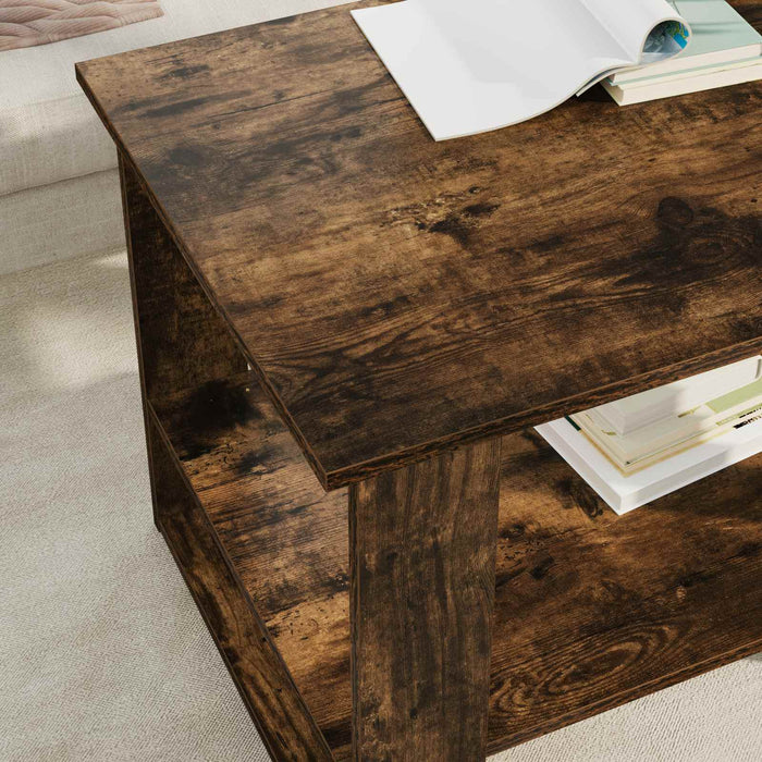 Masă de cafea Stejar fumuriu 72 x 50 x 50 cm Lemn compozit - WALTI WALTI