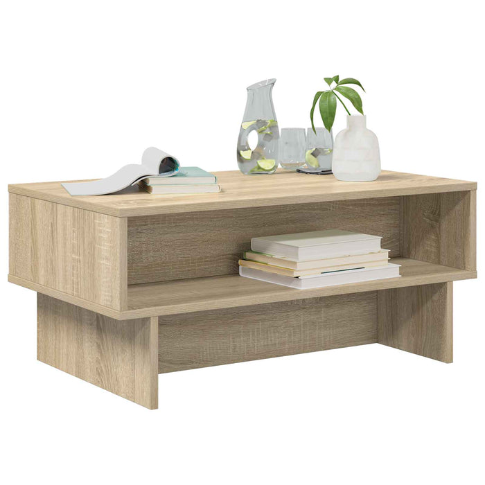 Masă de cafea Stejar Sonoma 80 x 46 x 35 cm Lemn compozit - WALTI WALTI