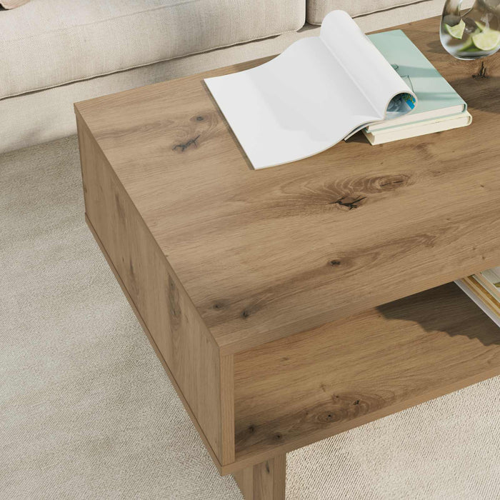 Masă de cafea Stejar Artizanal 80 x 46 x 35 cm Lemn compozit - WALTI WALTI