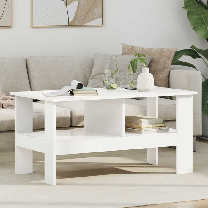 Masă de cafea Alb 90 x 50 x 45 cm Lemn compozit - WALTI WALTI
