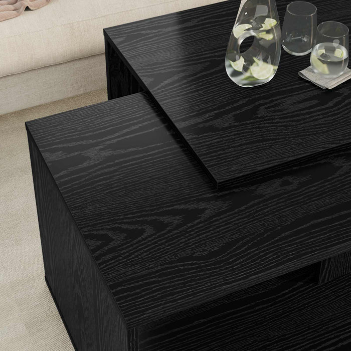 Set de măsuțe de cafea 2 pcs Stejar Negru Lemn compozit - WALTI WALTI