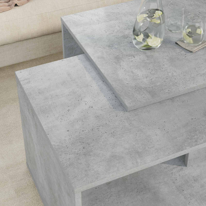 Set de măsuțe de cafea 2 pcs Gri din beton Lemn compozit - WALTI WALTI