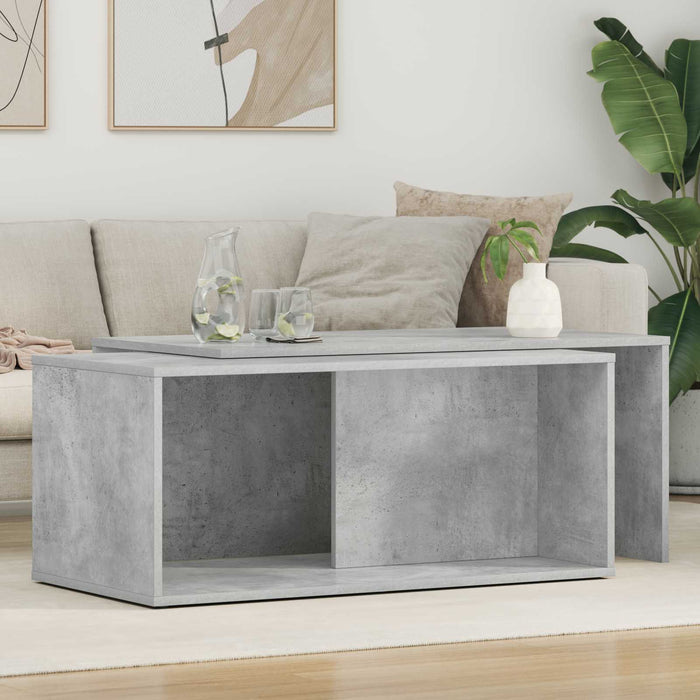 Set de măsuțe de cafea 2 pcs Gri din beton Lemn compozit - WALTI WALTI