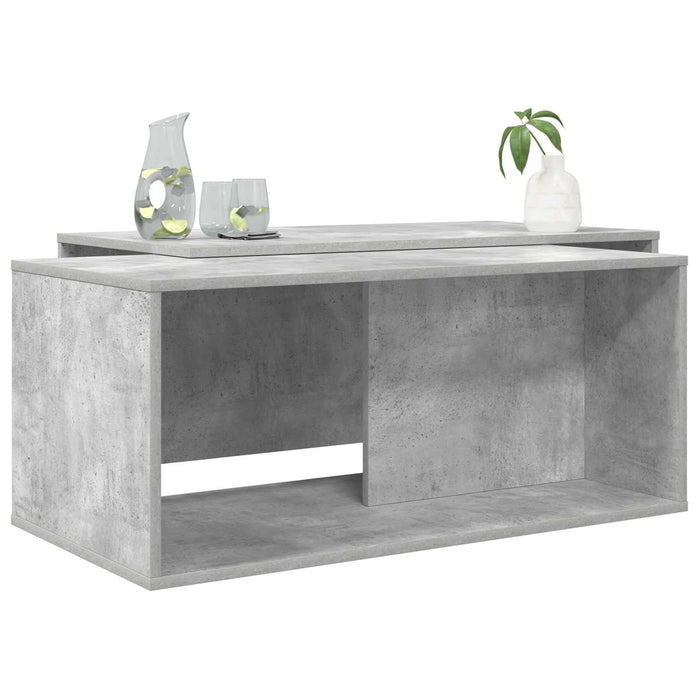 Set de măsuțe de cafea 2 pcs Gri din beton Lemn compozit - WALTI WALTI