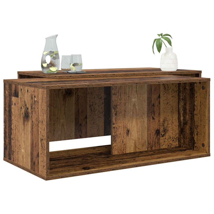 Set de măsuțe de cafea 2 pcs Lemn vechi Lemn compozit - WALTI WALTI