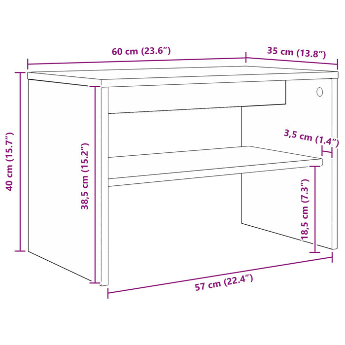 Cabinet TV Lemn vechi 60 x 35 x 40 cm Lemn compozit - WALTI WALTI
